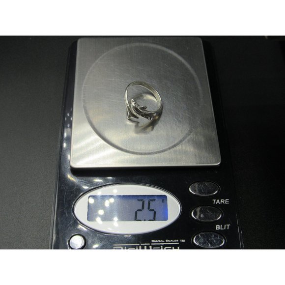 Size 6.25 Sterling Silver Dolphin Animal Band Ring - Picture 7 of 7